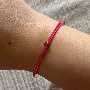 Michael Kors MK Neon Pink Belt Bangle Bracelet with Gold accents